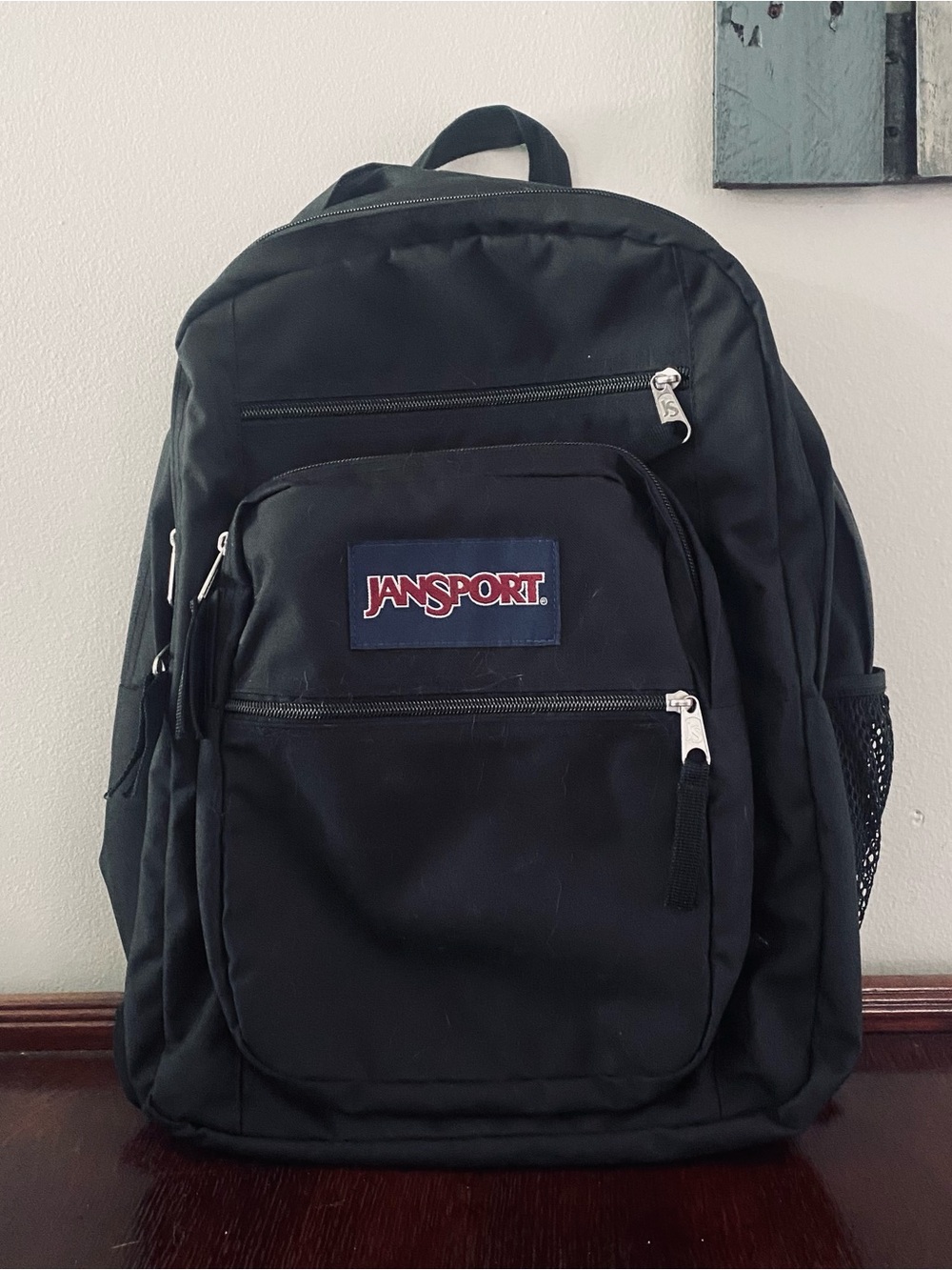 Jansport Black Big Student Backpack with Front Utility Pocket 15” laptop